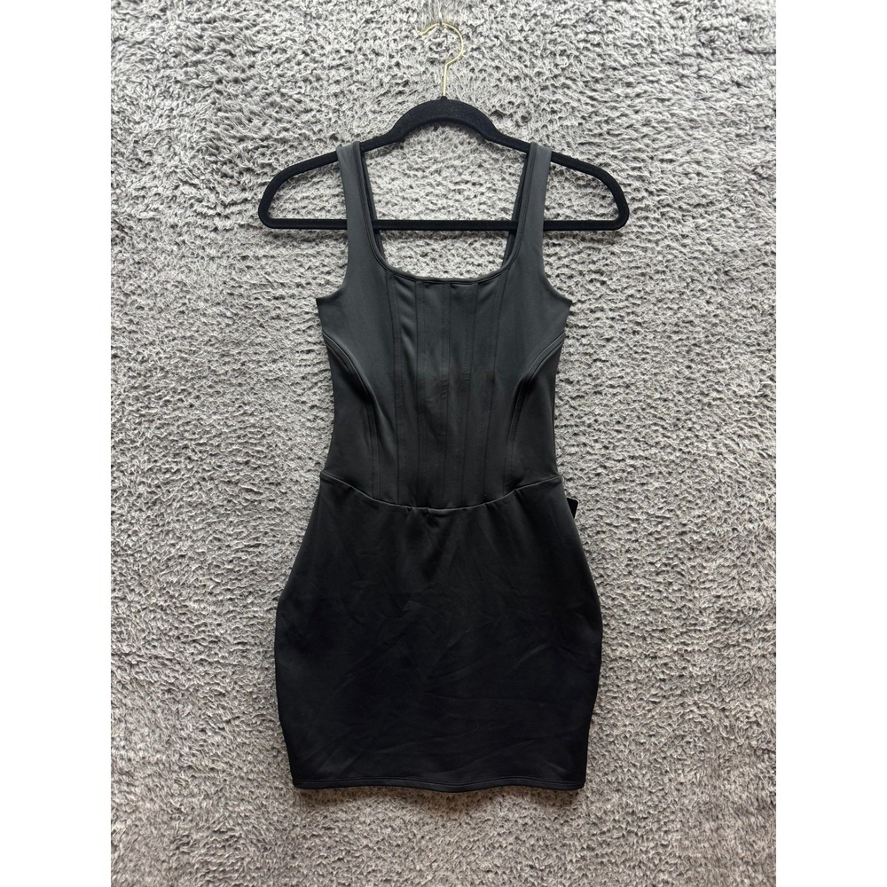NWT Express Body Contour Pleated‎ Sleeveless Mini Dress Black Women's Size XS